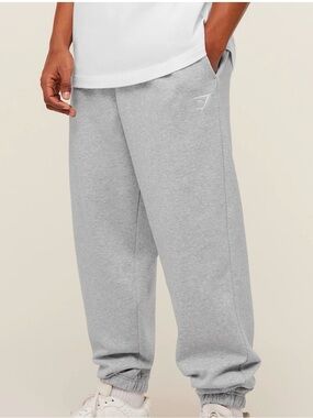 Gymshark crest Oversized Light Grey Men's Fleece Joggers
